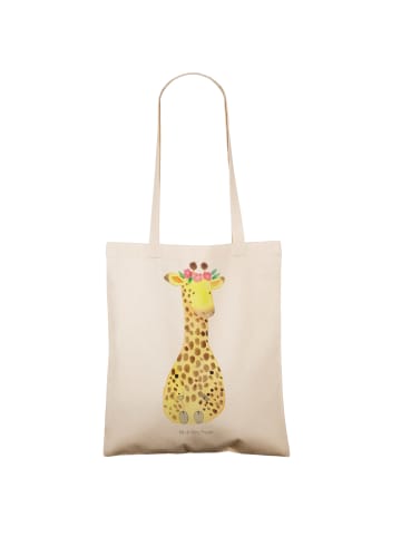 Mr. & Mrs. Panda Tote Bag Giraffe Blumenkranz ohne Spruch in Creme