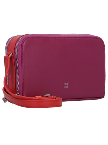 DuDu Umhängetasche Leder 19 cm in fuchsia