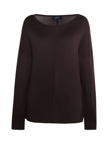 usha BLACK LABEL Strick Pullover in Dunkelbraun