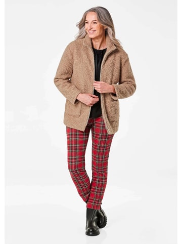 GOLDNER Teddyjacke Stilvolle Kurzjacke mit Stehkragen in camel