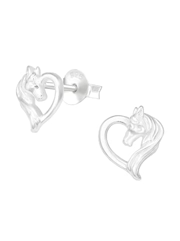 Alexander York Ohrringe, Ohrstecker HERZ PFERD in 925 Sterling Silber, 2-tlg.