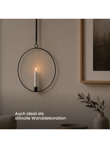 STAR Trading LED Lichterkranz Flamme Ring, schwarz, 30cm in Schwarz