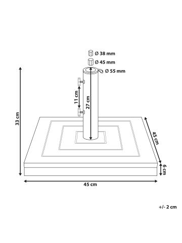 Beliani Zubehör für Sonnenschirme CECCANO in Braun/Grau/Schwarz