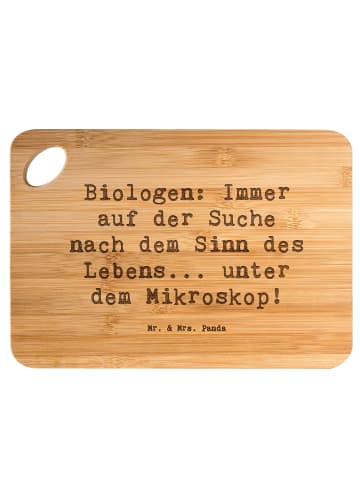 Mr. & Mrs. Panda Schneidebrett Spruch Biologin Mikroskop mit Spruch in Braun