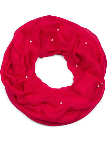 styleBREAKER Loop Schal mit Perlen in Rot