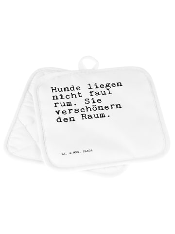 Mr. & Mrs. Panda Topflappen Hunde liegen nicht faul... mit Spruch in Weiß