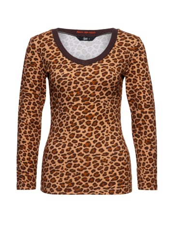 Queen Kerosin Queen Kerosin Langarmshirt Hear Me Roar in camelfarben