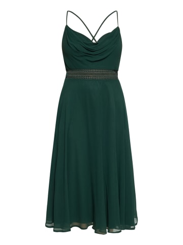 Vera Mont Cocktailkleid mit Wasserfallausschnitt in Dark Moss