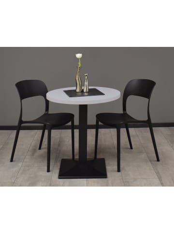 58 aufm Kessel BARTISCH rund Elanur 70 cm schwarz matt/aqua matt lack