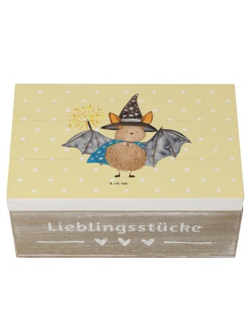 Mr. & Mrs. Panda kiste holz Fledermaus Zauberer ohne Spruch in Gelb Pastell