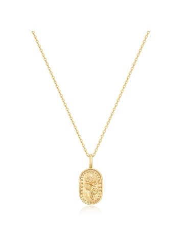 Glanzstücke München Kette Geburtsblume Juli Lotus aus Sterling Silber in gelbgold