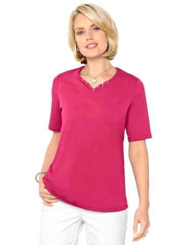 GOLDNER T-Shirt Halbarm Basic-Shirt aus Baumwolle in cyclam