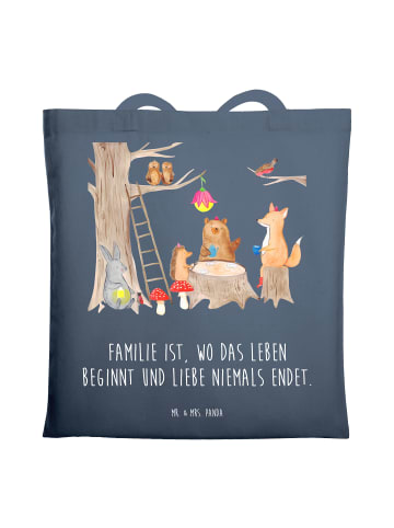 Mr. & Mrs. Panda Stoffbeutel Waldtiere Picknick mit Spruch in Indigo Blue