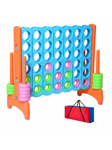relaxdays Vier Gewinnt "Tasche" in Hellblau/ Orange - (B)120 x (H)110 x (T)55 cm