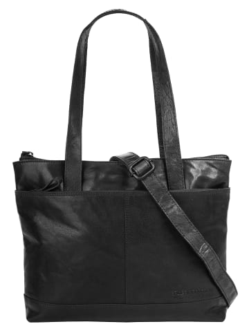 SPIKES & SPARROW Shopper echt Leder in schwarz