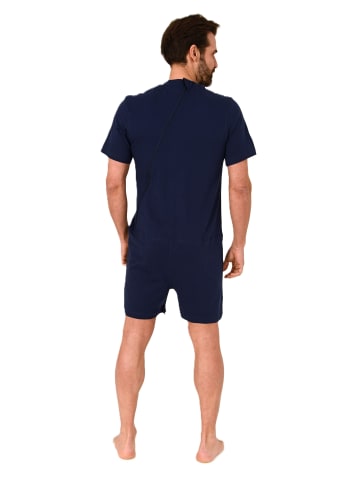 NORMANN Pflegeoverall kurzarm Reißverschluss Rücken und Bein - 88590 in blau