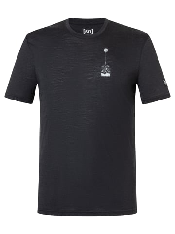 super.natural M TEABAG WORLD TEE in schwarz