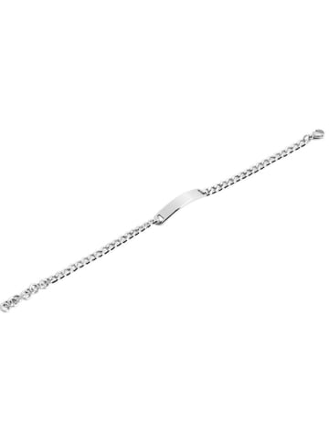 Adeliás Unisex Armband – Panzerarmband aus Edelstahl 19+4 cm in silber