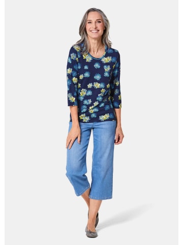 GOLDNER Druckshirt mit Allover-Muster in marine / gemustert