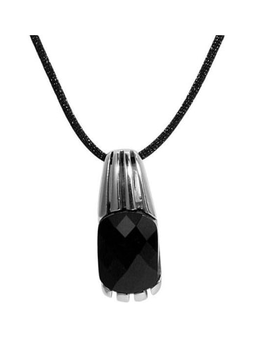 Adeliás Damen Halskette aus Textil 50 cm in silber