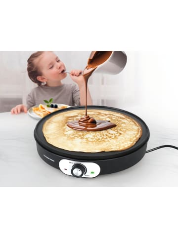 Gourmet Maxx Crepe Maker 1200W schwarz inkl. Teig-Verteiler & Crêpe-Wender Schwarz