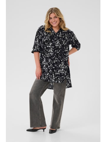 KAFFE curve Langarm - Hemd KCsonna Loose fit in Black / Chalk Graphic