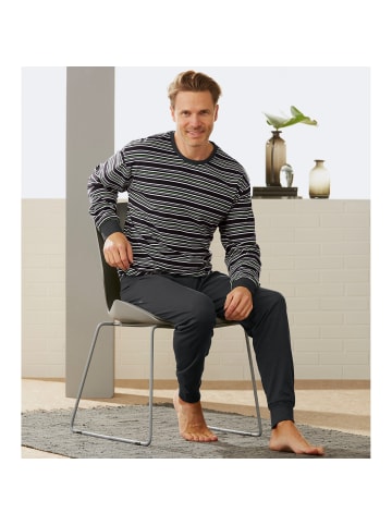 Erwin Müller Single-Jersey Schlafanzug in dunkelgrau