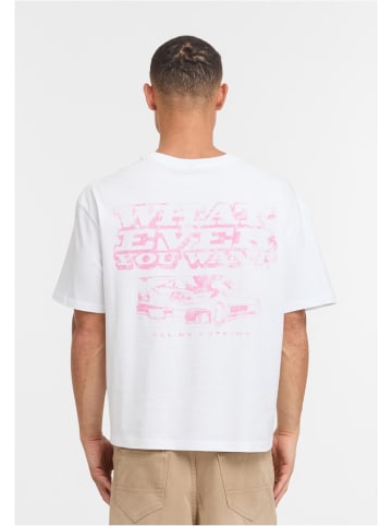 Mister Tee T-Shirt "What Ever Car Cropped Oversize Tee" in Weiß