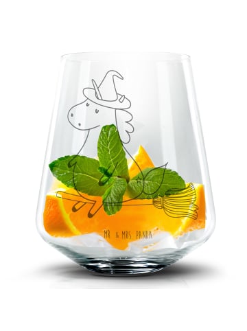 Mr. & Mrs. Panda Blümchentail Glas Einhorn Hexe ohne Spruch in Transparent