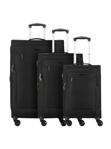 D&N Travel Line 6804 4-Rollen Kofferset 3tlg. schwarz