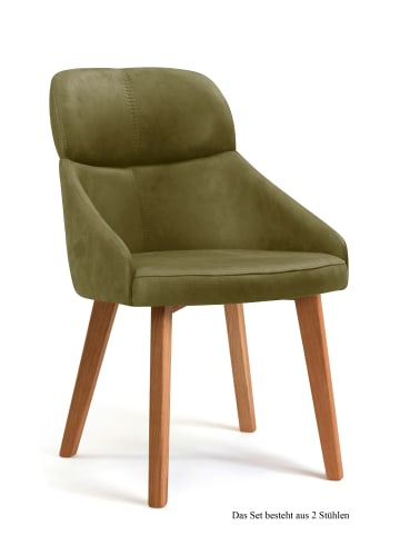58 aufm Kessel ESSZIMMERSTUHL (2er-Set) Dasya 52x82x63 Eiche geölt/Olivgrün