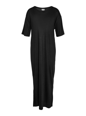 Noisy may Legeres Long Shirt Kleid Halb Arm Basic Extralang in Schwarz