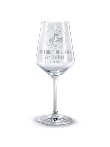 Mr. & Mrs. Panda Glas mit Gravur Glühwürmchen mit Spruch in Transparent