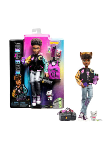 Monster High Puppe Clawd Wolf mit Gargoyle-Bulldogge als Haustier und Zubehör, ab 4 Jahre