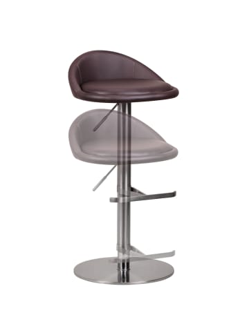 KADIMA DESIGN Barhocker WL1.602 Edelstahl höhenverstellbare Sitzhöhe 54-79 in Braun