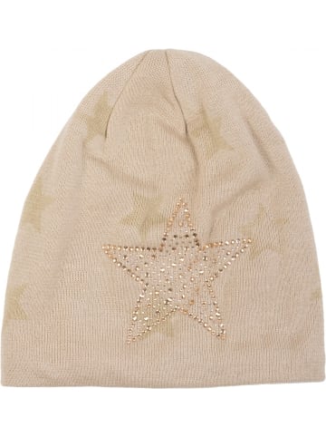 styleBREAKER Feinstrick Beanie Mütze in Beige