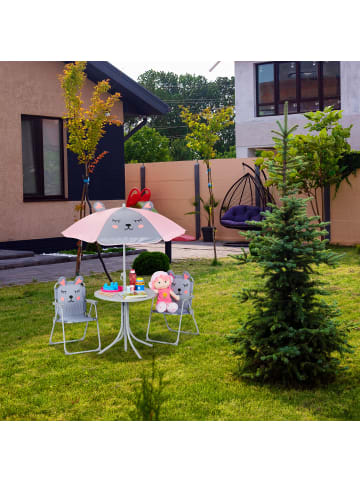 relaxdays Camping Kindersitzgruppe "Panda" in Weiß
