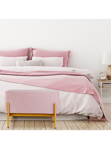 relaxdays Samt Sitzbank in Rosa - (B)60 x (H)40 x (T)43 cm