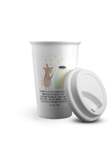 Mr. & Mrs. Panda Thermobecher Maus Sterne mit Spruch in Weiß