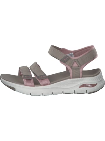 Skechers Keilsandaletten in taupe/pink