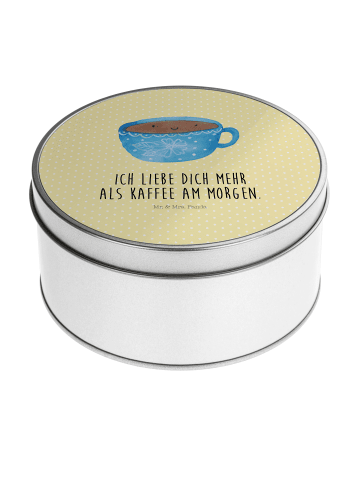 Mr. & Mrs. Panda Kaffeedose Kaffee Tasse mit Spruch in Gelb Pastell