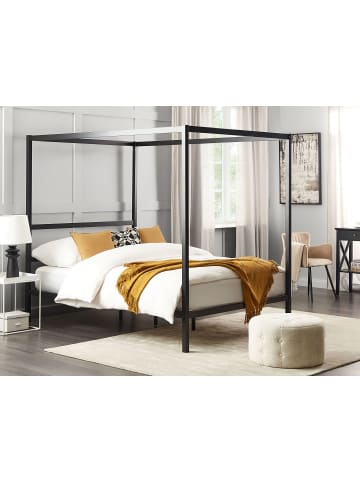 Beliani 2-tlg Himmelbett LESTARDS in Schwarz