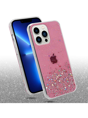 cadorabo Hülle für Apple iPhone 13 PRO Glitter in Rosa mit Glitter