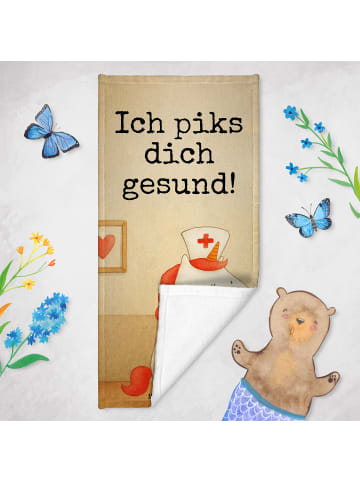 Mr. & Mrs. Panda Frottiertuch Einhorn Krankenschwester Design mi... in Weiß
