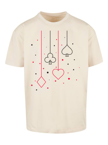 F4NT4STIC T-Shirt Kreuz Pik Herz Karo Poker Kartenspiel in sand
