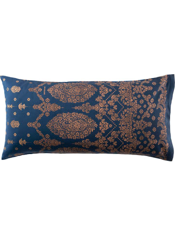 Bassetti Fein Satin Kissenbezug Gold Decor in blau