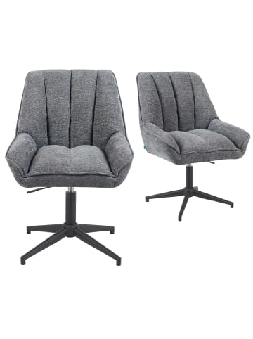 DUBI Möbel 2er-Set: Bürostuhl Mika-Yara in Grau - (B)60 x (H)85 x  (T)68 cm