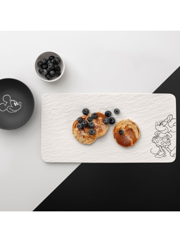 Villeroy & Boch Servierplatte Manufacture Rock Blanc - Mickey Mouse 34,9 x 17,9 cm weiß in weiß