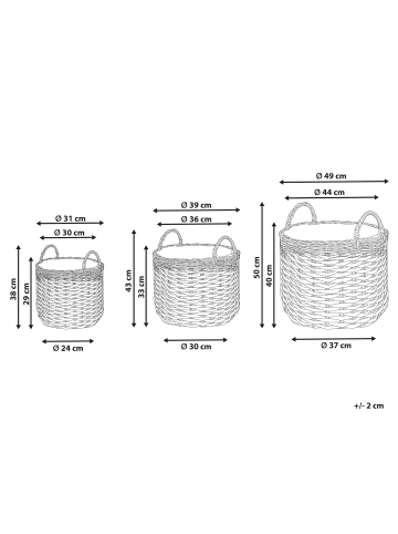 Beliani 3-tlg Outdoor Blumentopf GEFIRA in Grau/Weiß