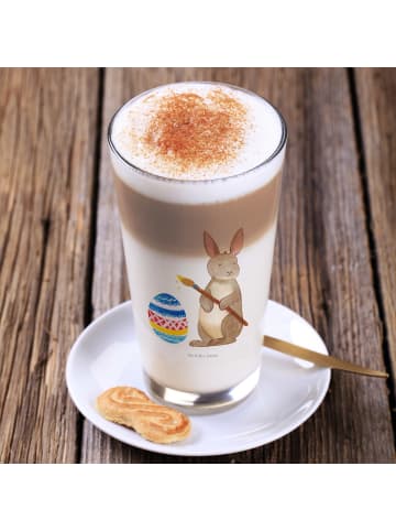 Mr. & Mrs. Panda Latte Macchiato Glas Hase Eier Malen ohne Spruch in Transparent